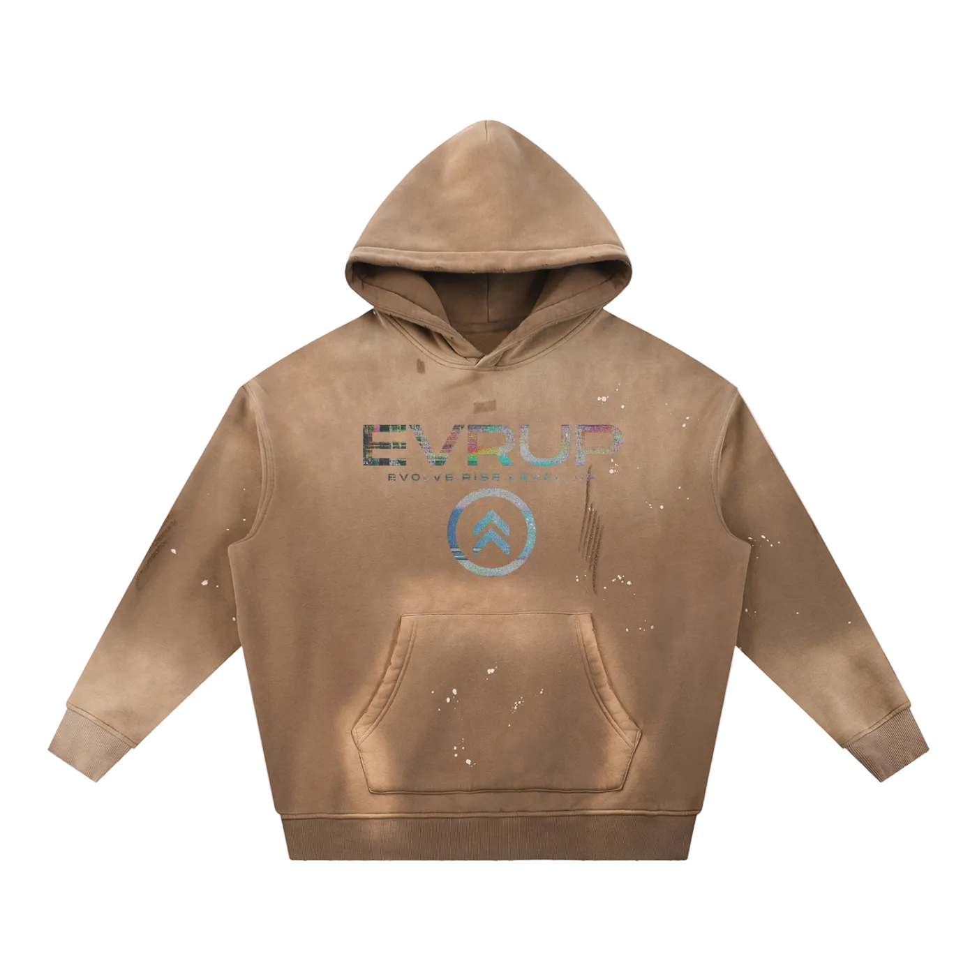 Vintage Washed Frayed Fleece Hoodie