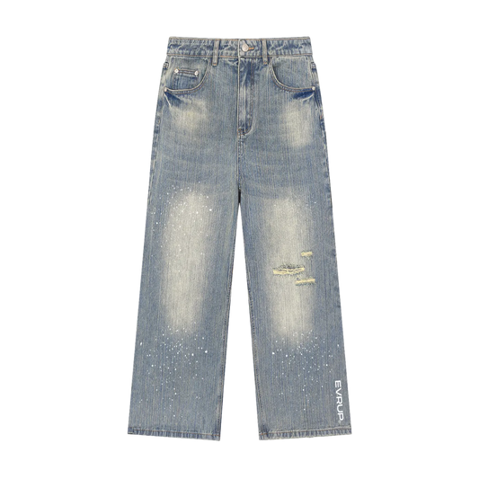 EVRUP Vintage Wash Distressed Denim Jeans