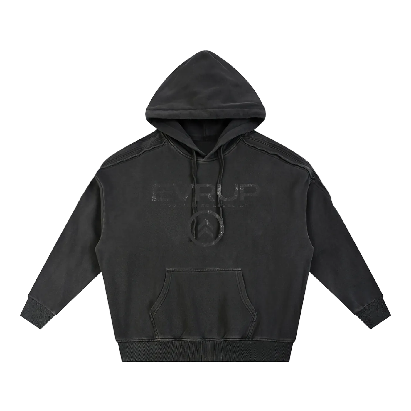 Snow Washed Tape Raw Edge Hoodie