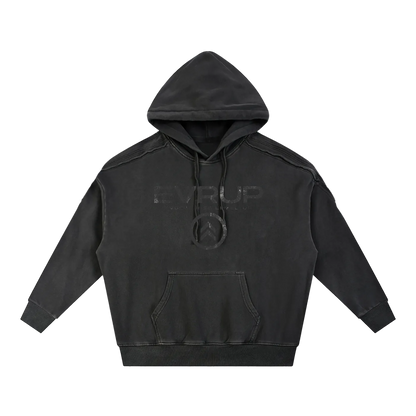 Snow Washed Tape Raw Edge Hoodie