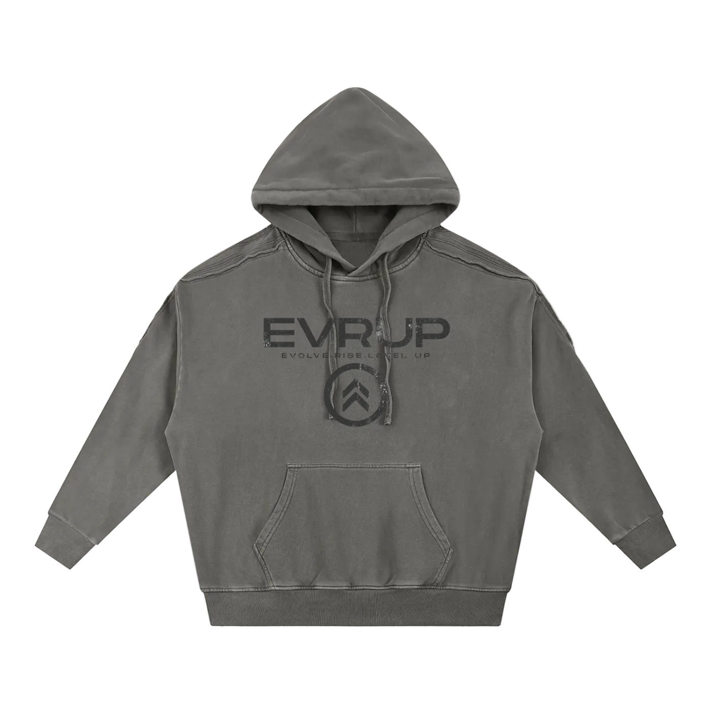 Snow Washed Tape Raw Edge Hoodie