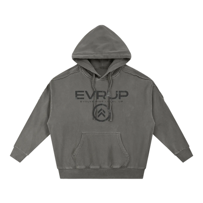 Snow Washed Tape Raw Edge Hoodie