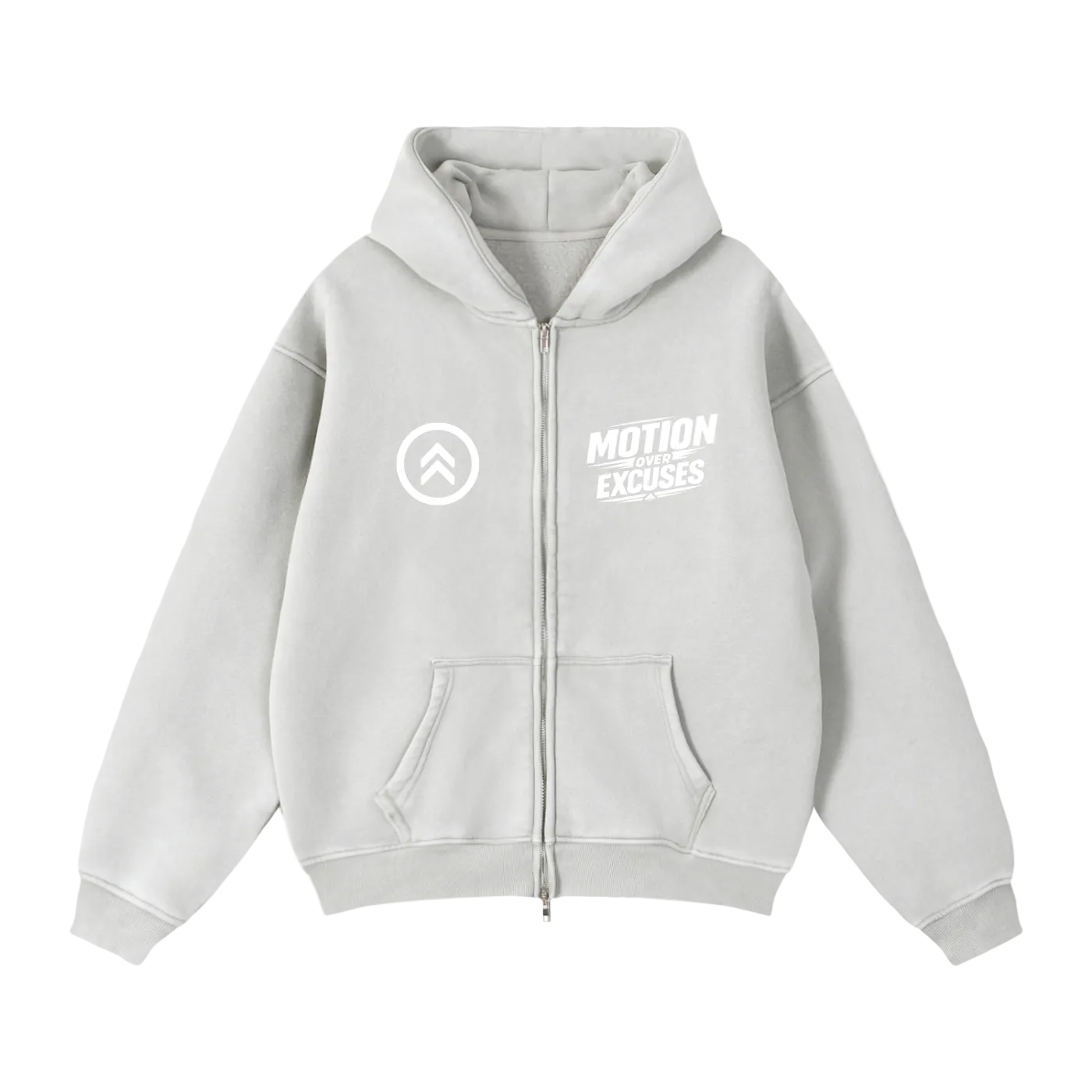 Zip-Through Boxy Fleece Hoodie