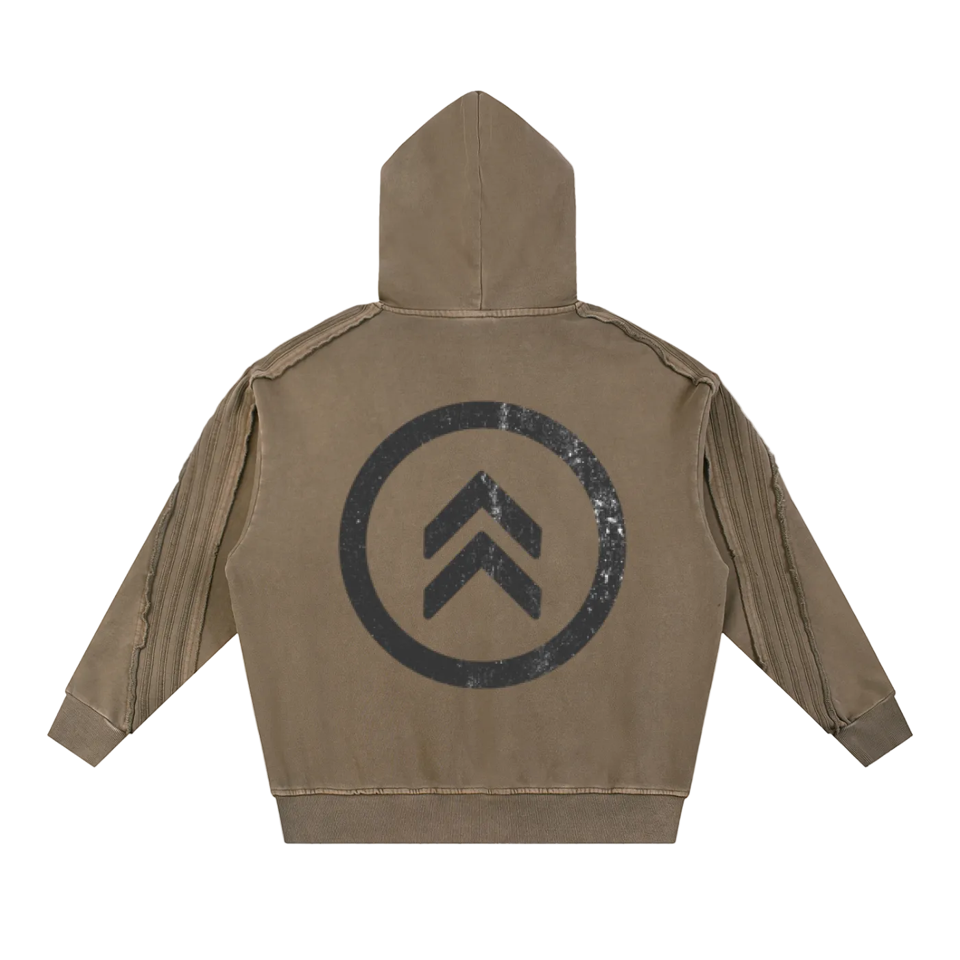 Snow Washed Tape Raw Edge Hoodie