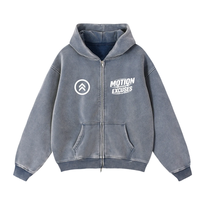 Zip-Through Boxy Fleece Hoodie