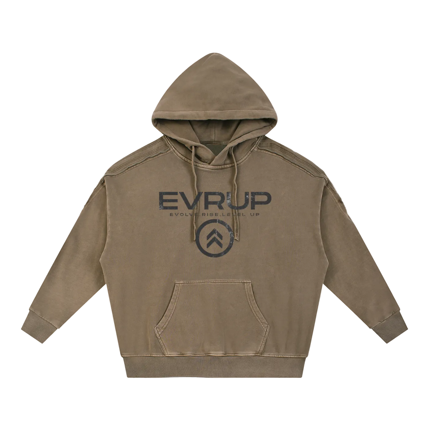 Snow Washed Tape Raw Edge Hoodie