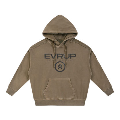 Snow Washed Tape Raw Edge Hoodie
