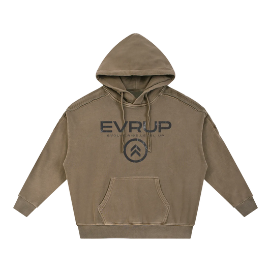 Snow Washed Tape Raw Edge Hoodie