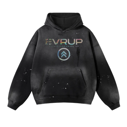 Vintage Washed Frayed Fleece Hoodie