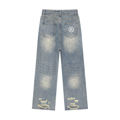 EVRUP Vintage Wash Distressed Denim Jeans